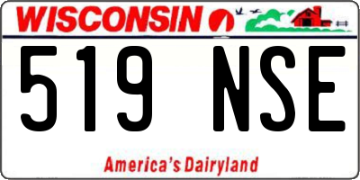 WI license plate 519NSE