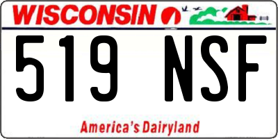 WI license plate 519NSF