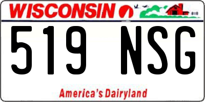 WI license plate 519NSG