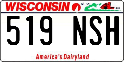 WI license plate 519NSH