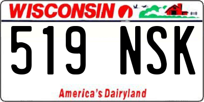 WI license plate 519NSK
