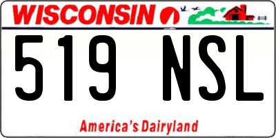 WI license plate 519NSL