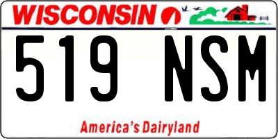 WI license plate 519NSM