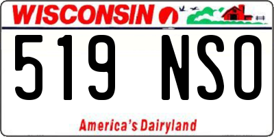 WI license plate 519NSO
