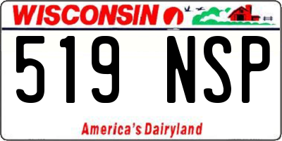 WI license plate 519NSP