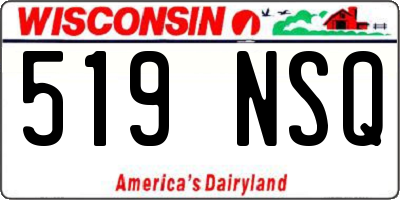 WI license plate 519NSQ