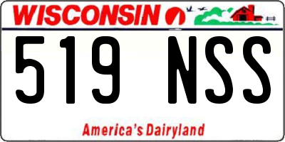 WI license plate 519NSS