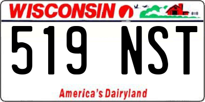 WI license plate 519NST