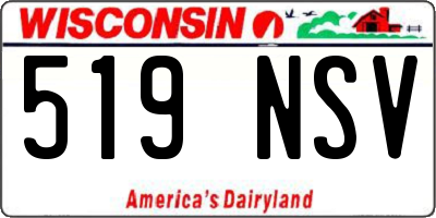WI license plate 519NSV
