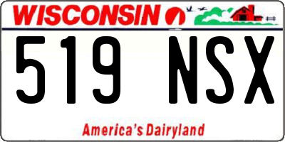 WI license plate 519NSX
