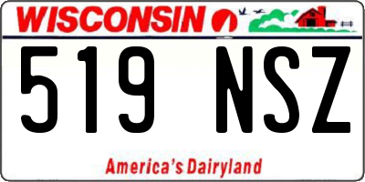 WI license plate 519NSZ