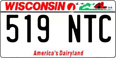 WI license plate 519NTC