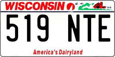WI license plate 519NTE