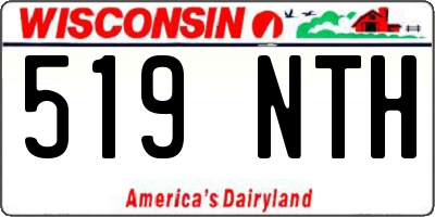 WI license plate 519NTH