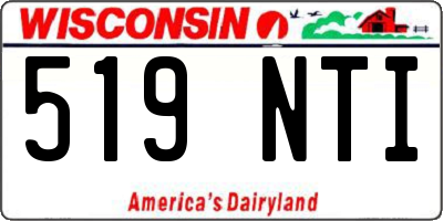 WI license plate 519NTI