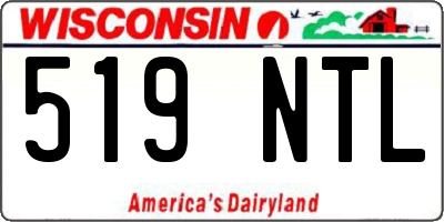 WI license plate 519NTL