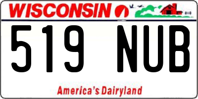 WI license plate 519NUB