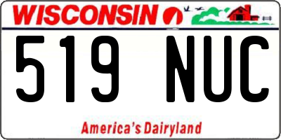 WI license plate 519NUC