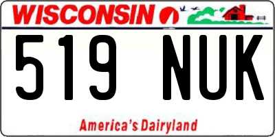 WI license plate 519NUK