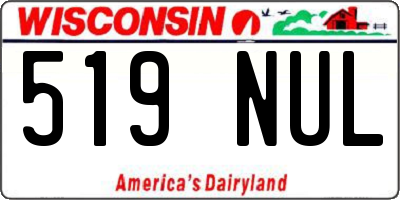 WI license plate 519NUL