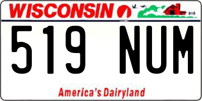 WI license plate 519NUM