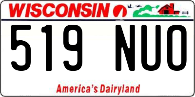 WI license plate 519NUO