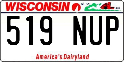 WI license plate 519NUP
