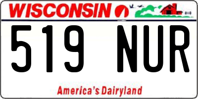 WI license plate 519NUR