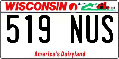WI license plate 519NUS