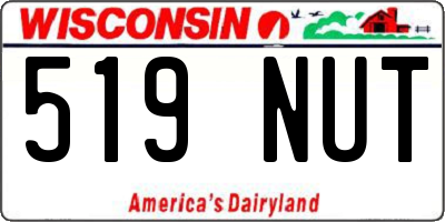 WI license plate 519NUT