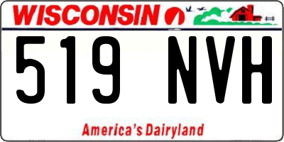 WI license plate 519NVH
