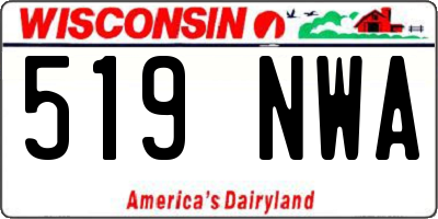 WI license plate 519NWA