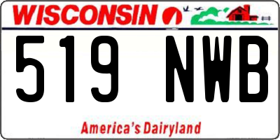 WI license plate 519NWB