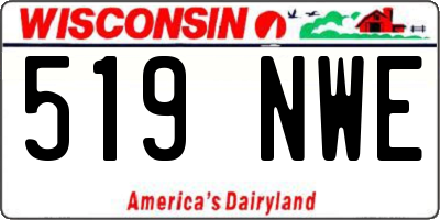 WI license plate 519NWE