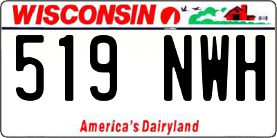 WI license plate 519NWH