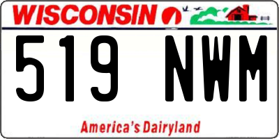 WI license plate 519NWM