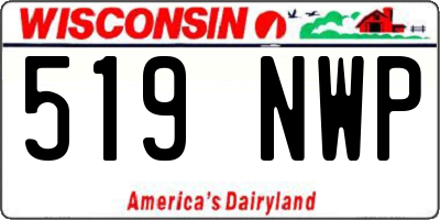 WI license plate 519NWP