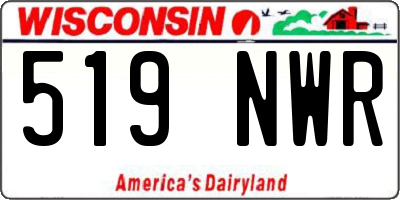 WI license plate 519NWR
