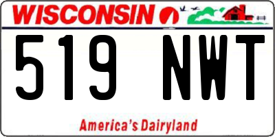WI license plate 519NWT
