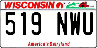 WI license plate 519NWU