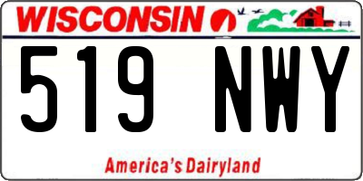WI license plate 519NWY