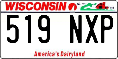 WI license plate 519NXP