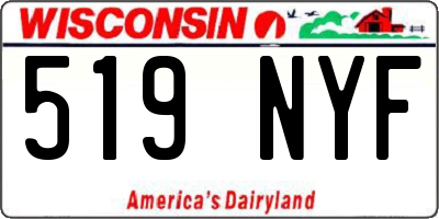 WI license plate 519NYF