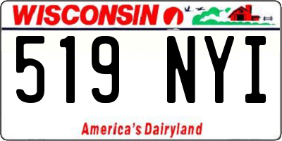 WI license plate 519NYI