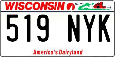 WI license plate 519NYK