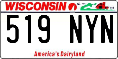 WI license plate 519NYN