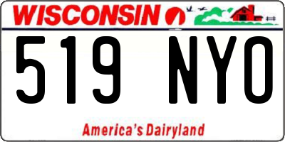 WI license plate 519NYO