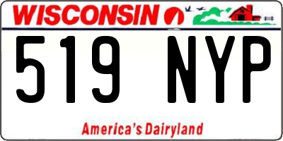 WI license plate 519NYP