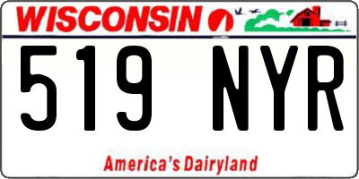 WI license plate 519NYR