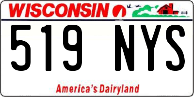 WI license plate 519NYS